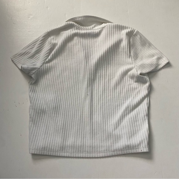 Hollister Polo Collar White Baby Tee Size L - Picture 2 of 6
